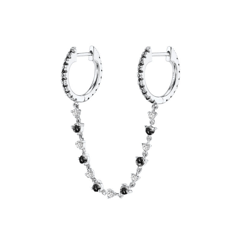 Women's Diamond Ear Chain Double Clip Fashion Trend Eardrop Earrings