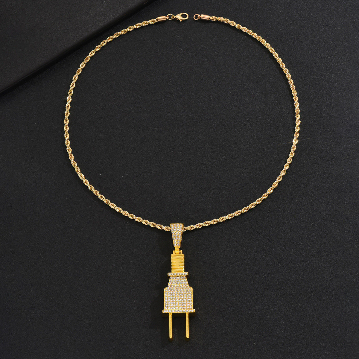 Men's Zircon Cross Design Clavicle Chain Hip Necklaces