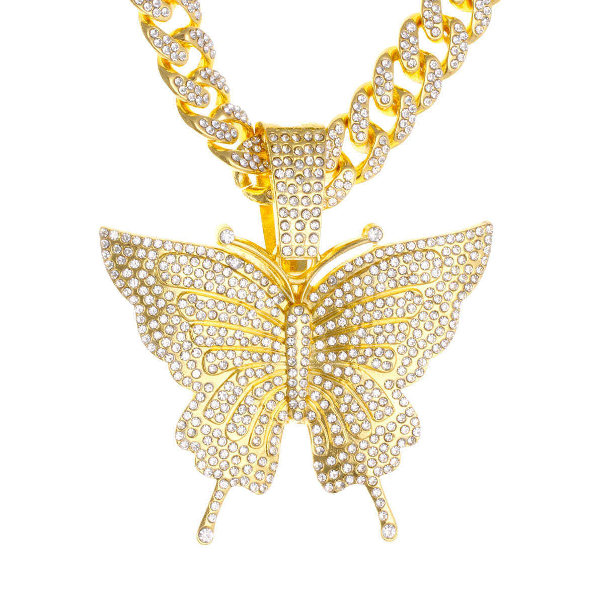 Hop Alloy Full Diamond Exaggerated Dripping Necklaces