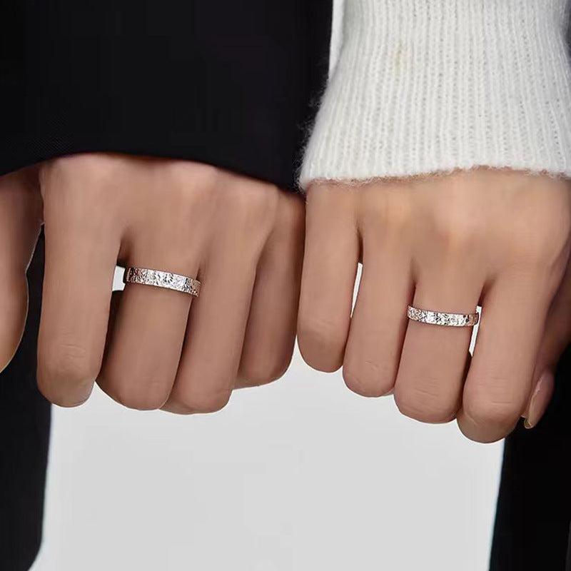 Women's & Men's Ice For Couple Light Luxury Minority Design Rings