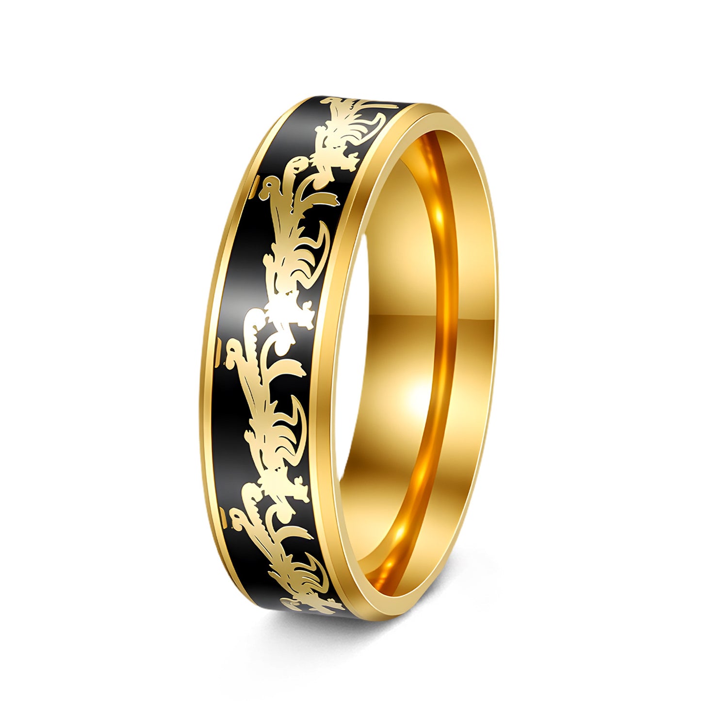 Retro High-grade Double Beveled Blue Bottom Ring