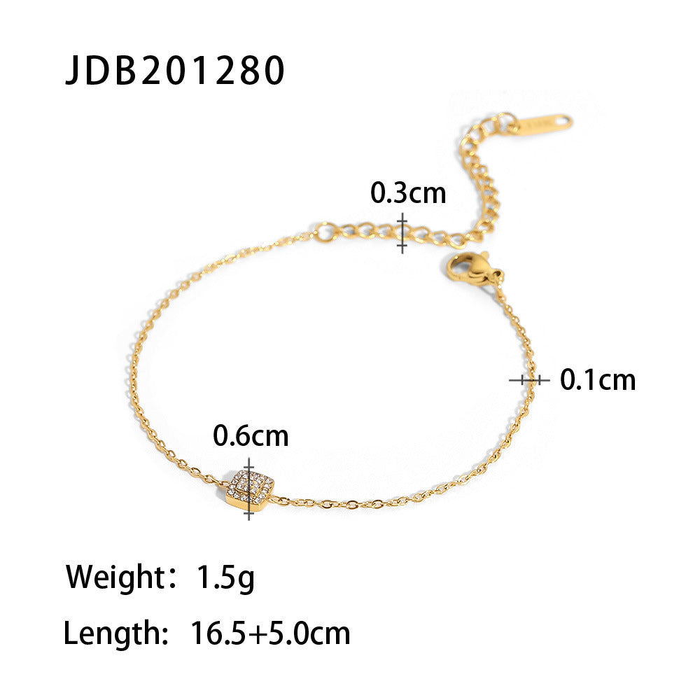 Niche Gold Chain Stainless Steel Zircon Bracelets