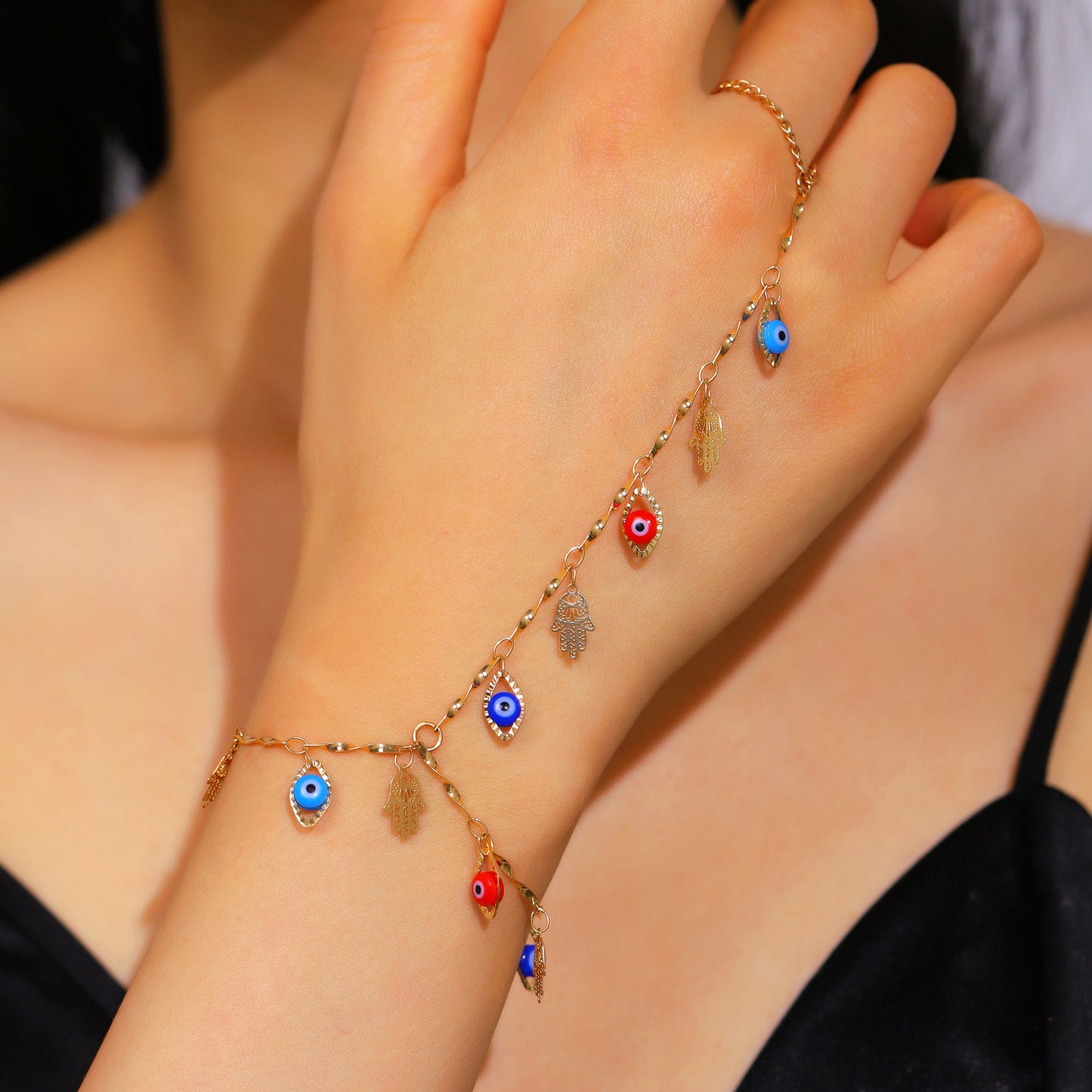 Butterfly Love Pearl Finger Hip Hop Exaggerated Bracelets