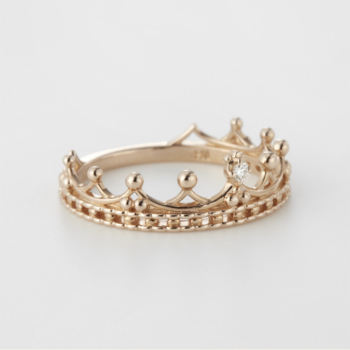 Crown Zircon Sterling Sier Gold Plated Retro Rings