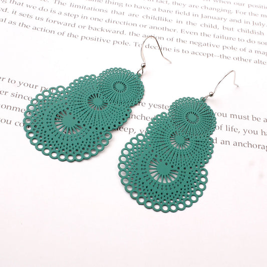 Sier Needle Metal Alloy Temperament Macaron Earrings