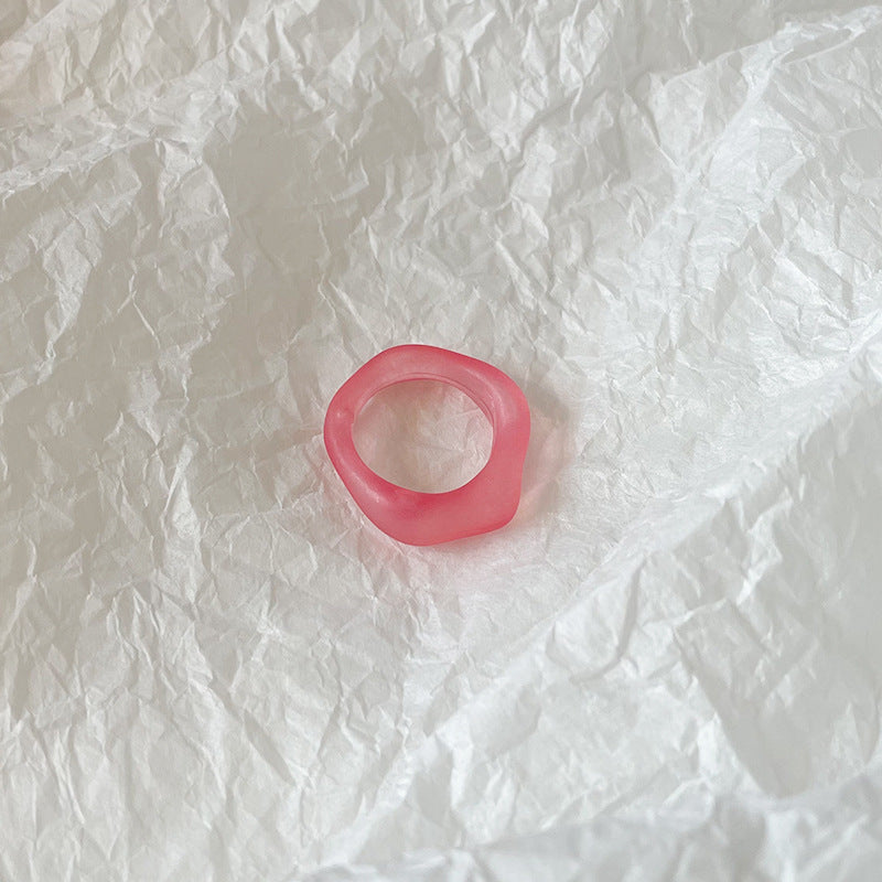 Resin Candy Color Cute Hand Jewelry Rings
