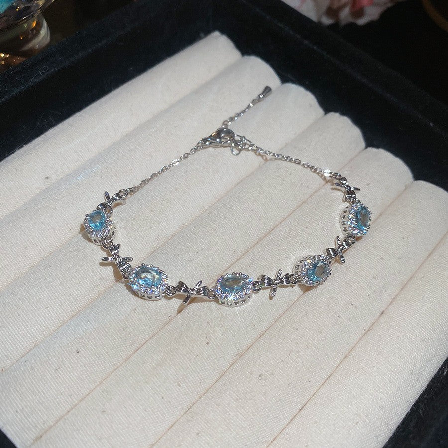 Irregular Square Flower Heart Water Drops Light Luxury High Bracelet