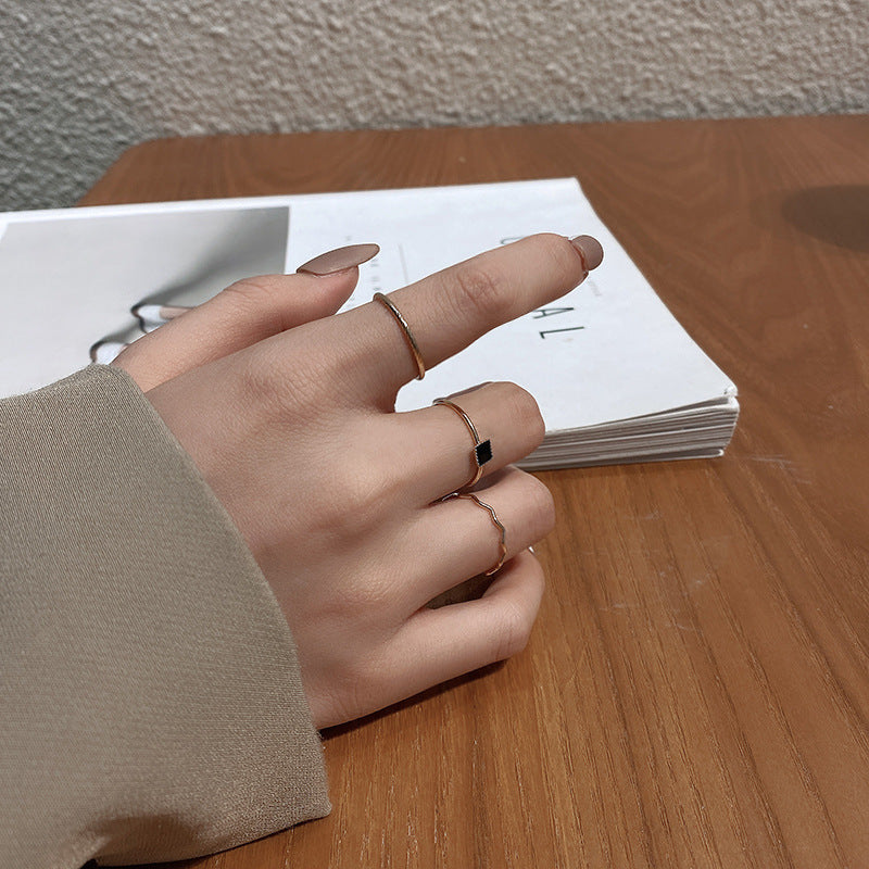 Open Adjustable Pearl Simple Cold Niche Ring