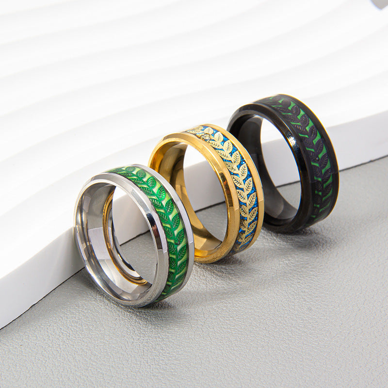 Olive Leaves Shape Stainless Steel Patch Rings