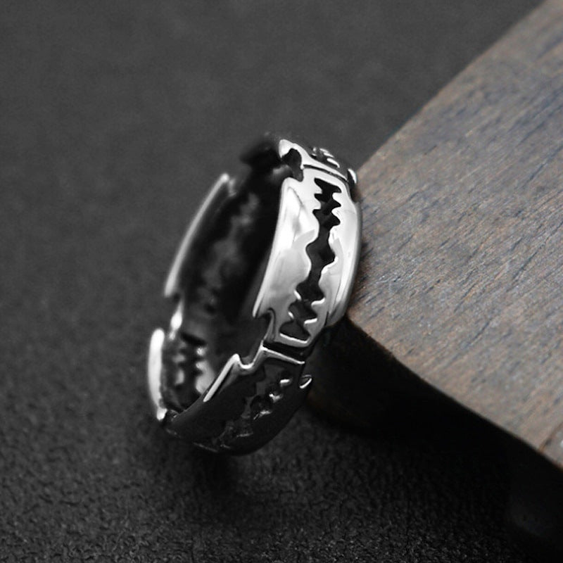 Personality Retro Distressed Blade Korean Creative Rings