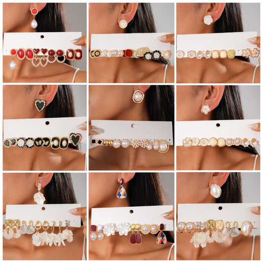 Flower Pearl Tassel Light Luxury High-grade Ear Rings