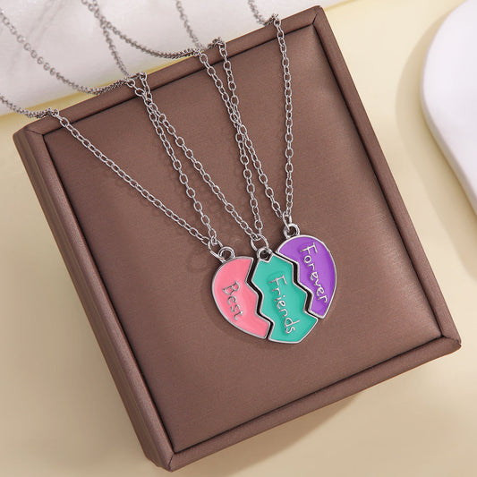 Fashion Personality Heart-shaped Good Friend Girlfriends Necklaces