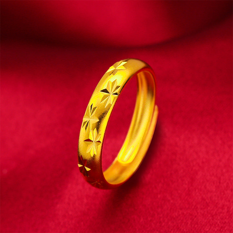 Gold Starry Open Female Brass Plated Rings