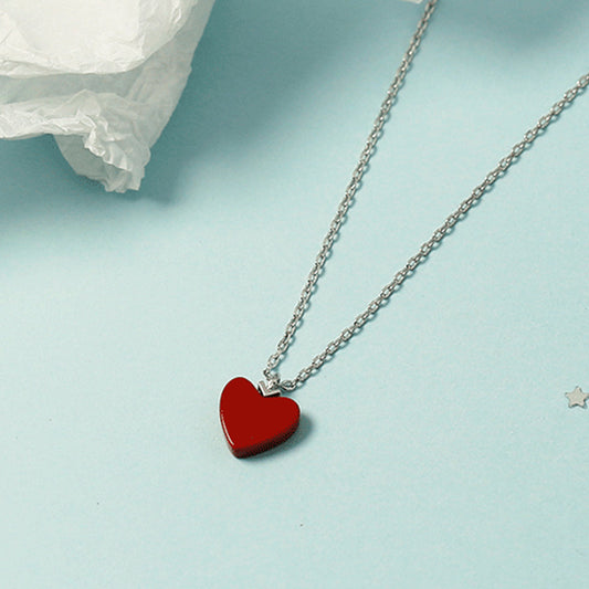 Chain Little Red Heart Exquisite Versatile Simple Fashion Temperament Necklaces