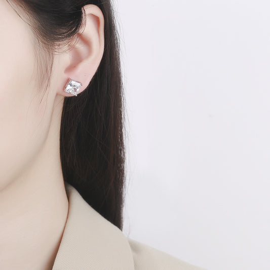 Women's Princess Square Diamond For Special Interest Earrings