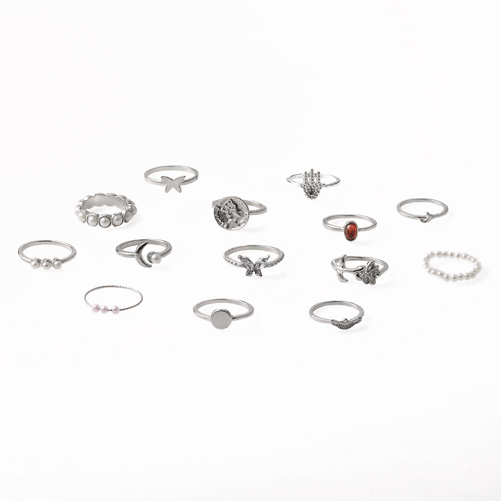 Butterfly Pin Rose Rhinestone Pearl Crescent Of The Rings