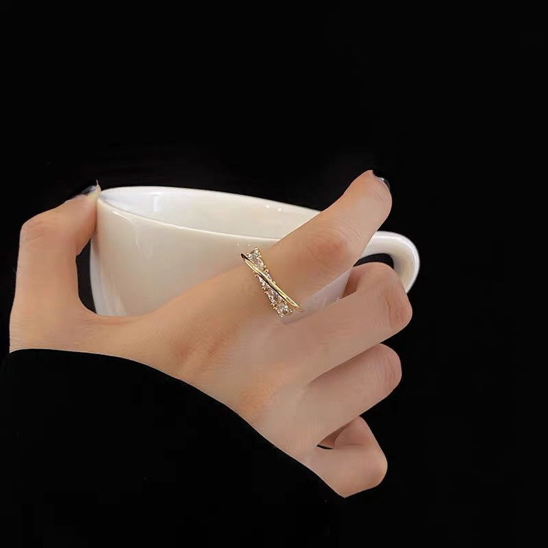 Zircon Female Affordable Luxury Fashion Style Index Finger Design Rings