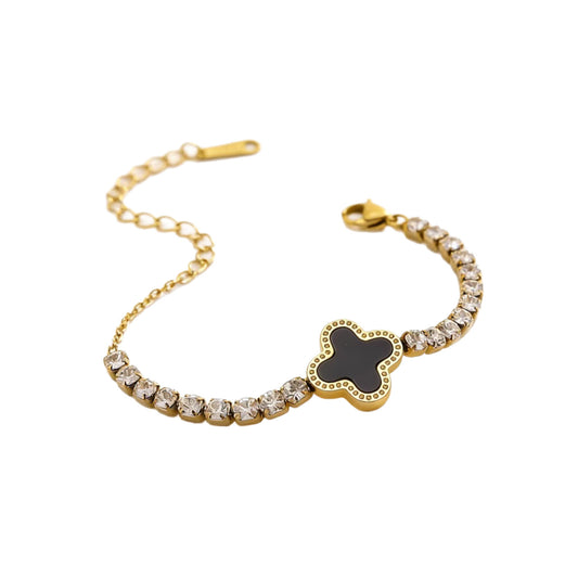 Four-leaf Clover Titanium Steel Female Affordable Luxury Fashion Zircon Bracelet