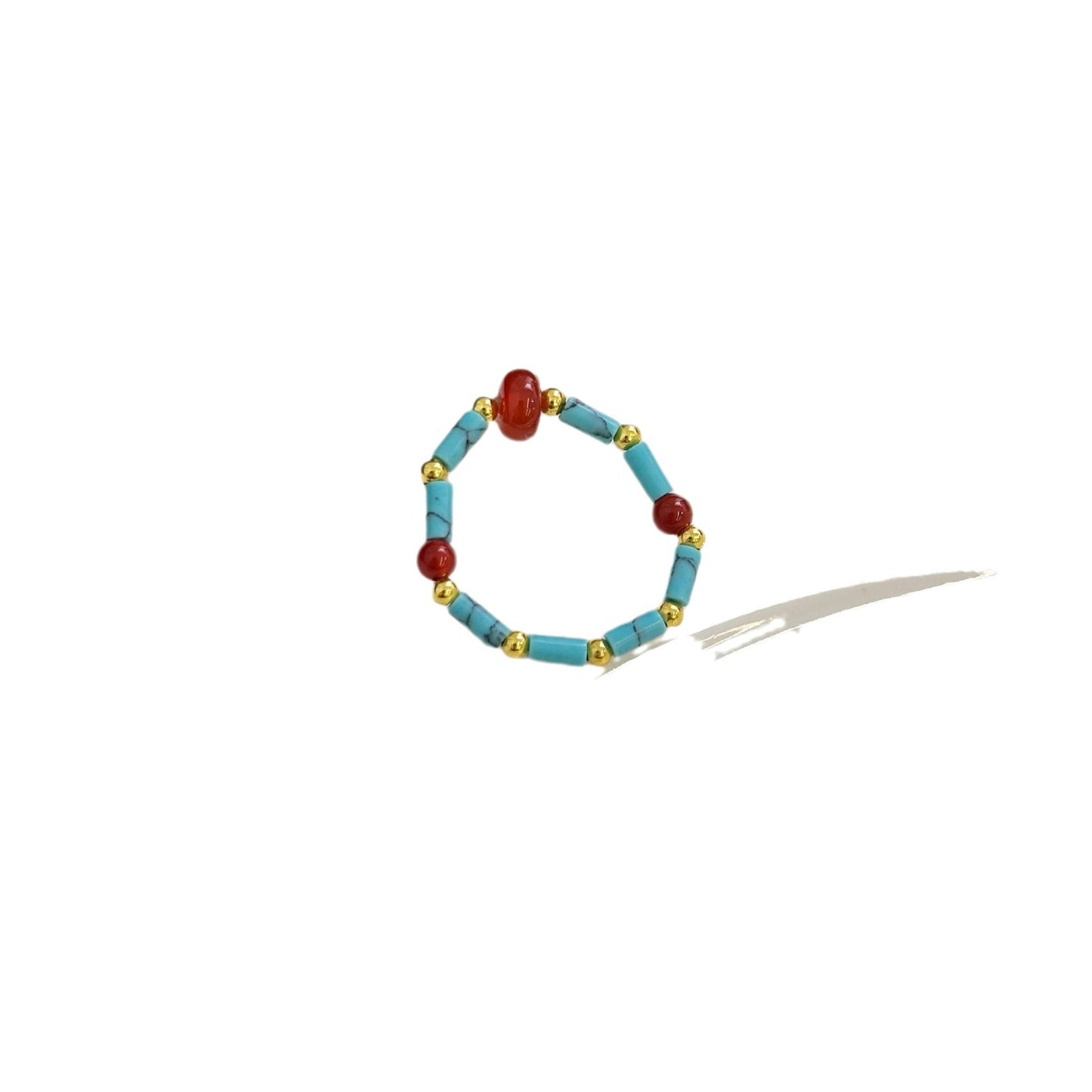 Natural Stone Beaded Female Niche Unique Rings