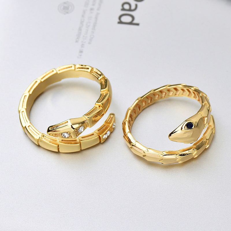 Personalized Snake Bone Open Versatile Creative High Sense Ring