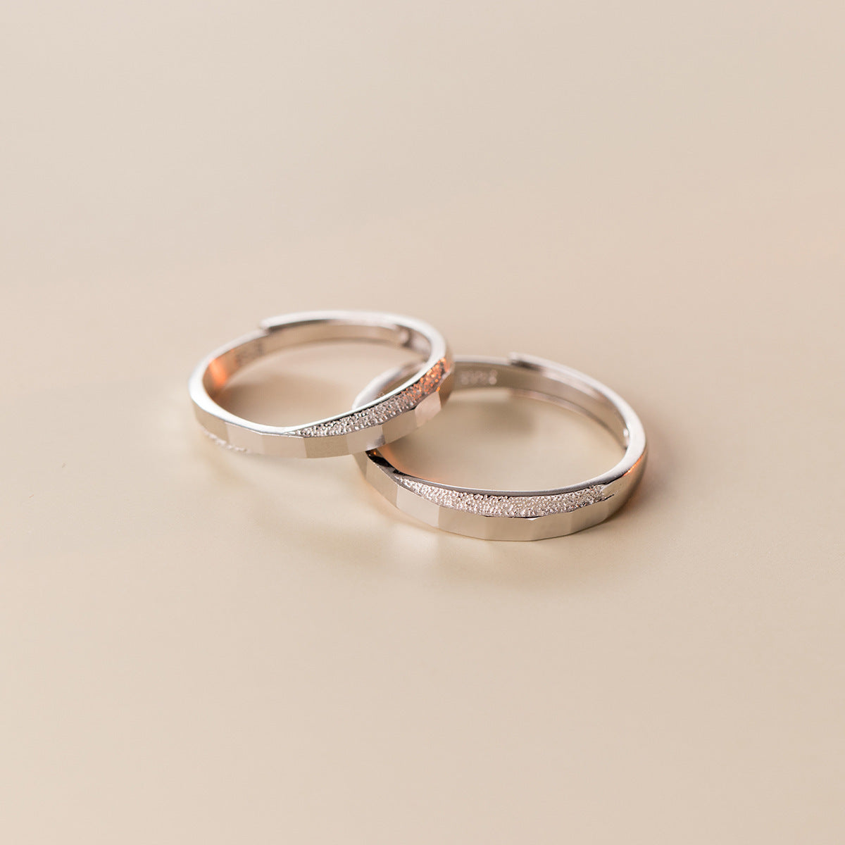 Sier Star River Couple Mobius Simple Rings