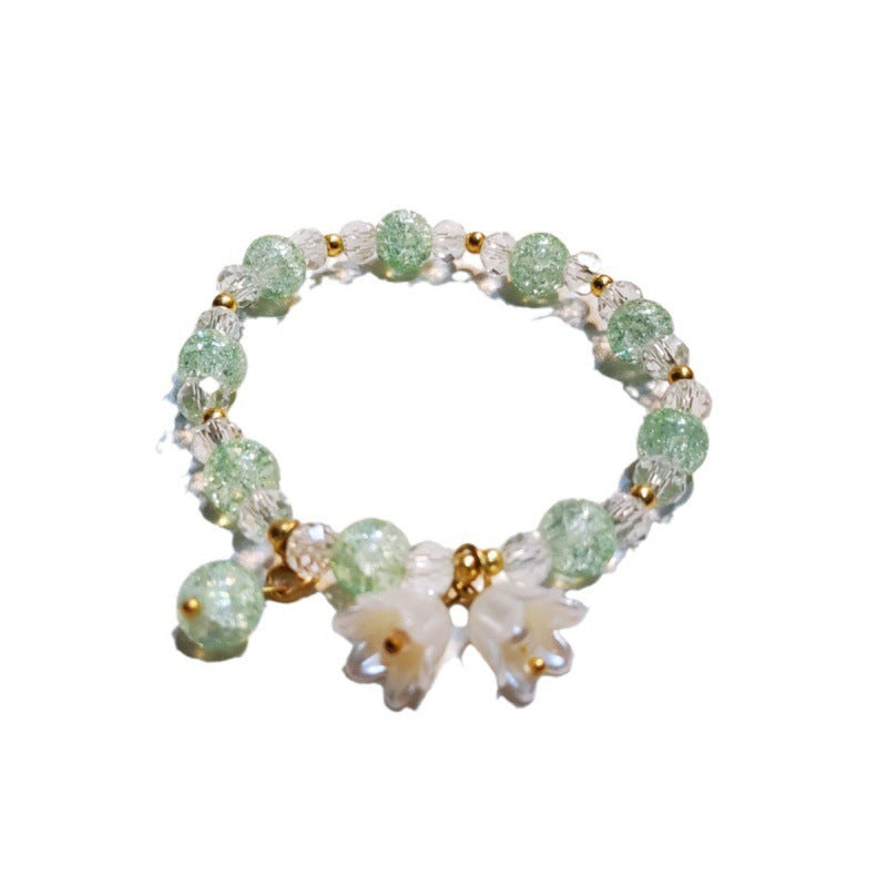 Limited Mori Style Lily Crystal Popcorn Bracelet