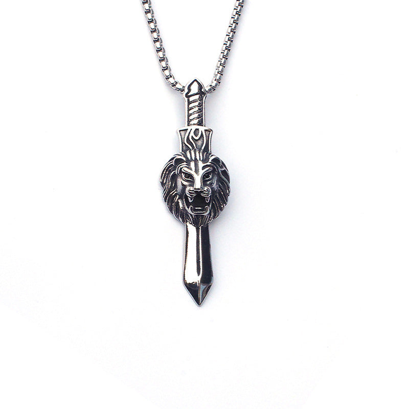 Men's Skull Titanium Steel Personality Half Face Necklaces