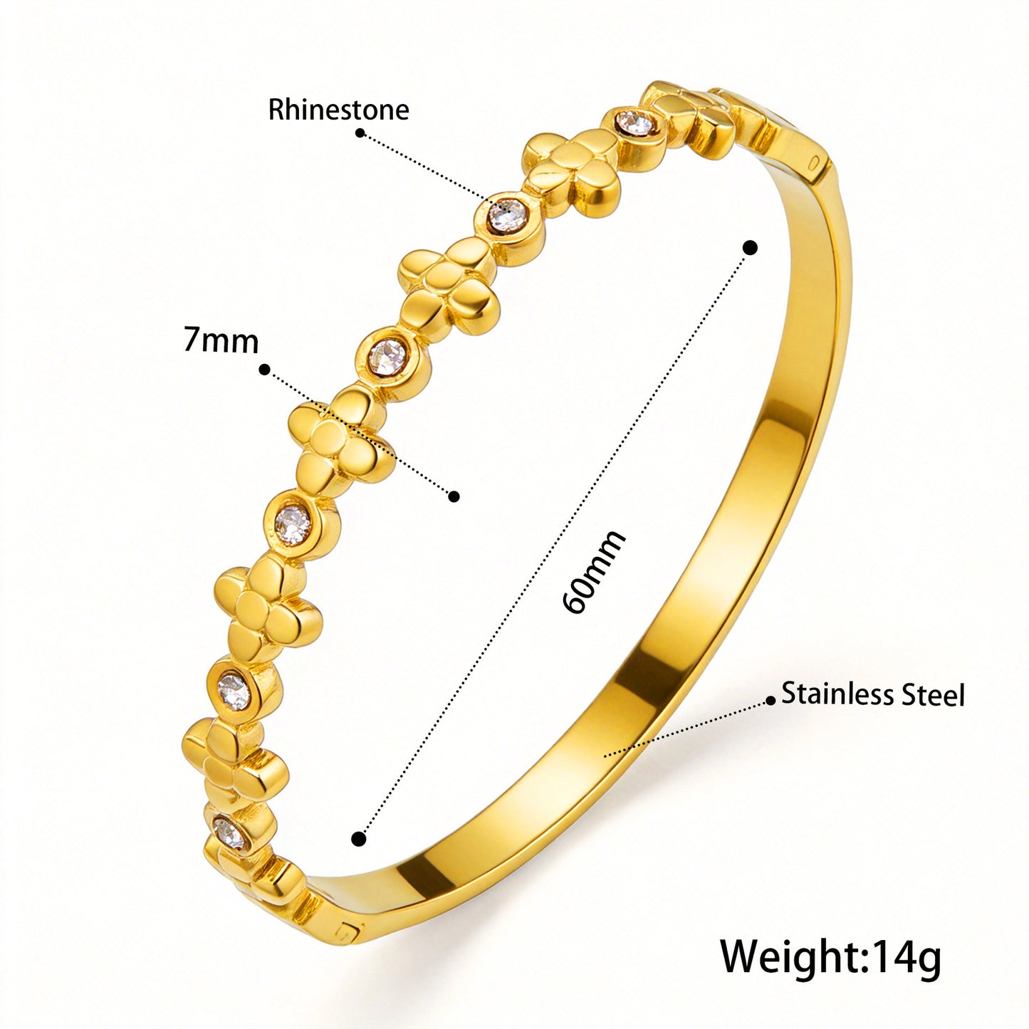 Open Stainless Steel Hydraulic Light Luxury High-grade Exaggerated Design Sense Bracelets