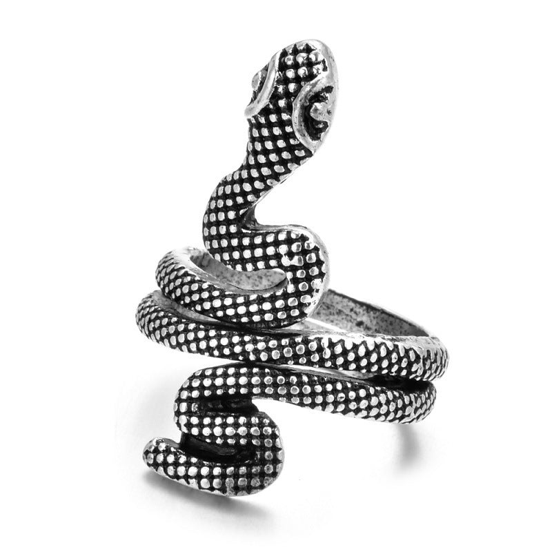 Open Snake Exaggerated Snake-shaped Punk Multiple Rings