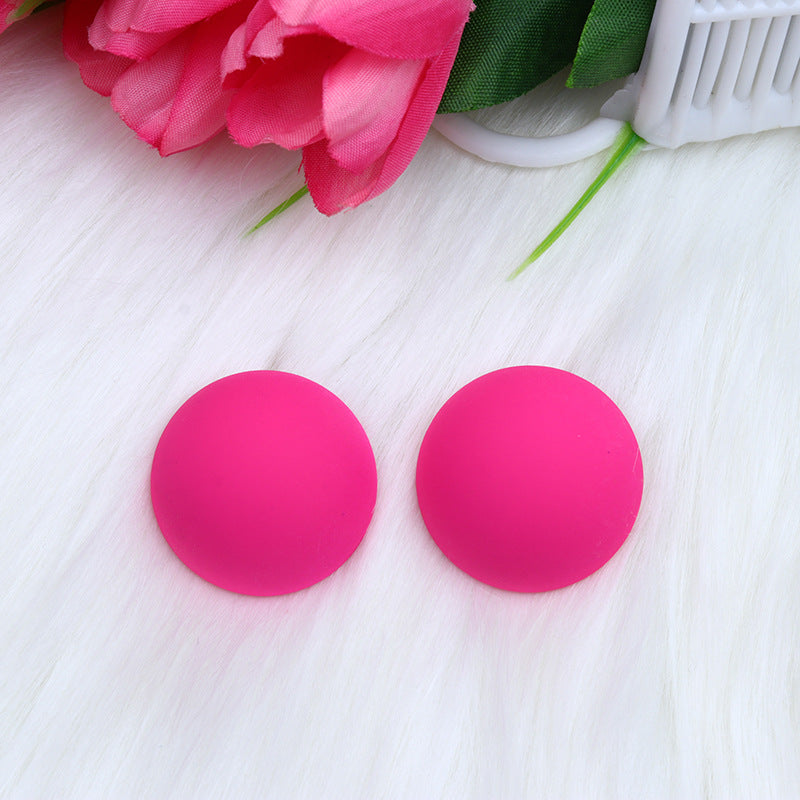 Color Round Circle Three-dimensional Spray Paint Simple Fashion Earrings