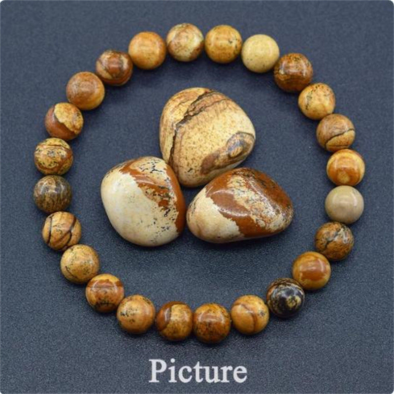 Amethyst Tiger Eye Elastic Rose Stone Agate Bracelets