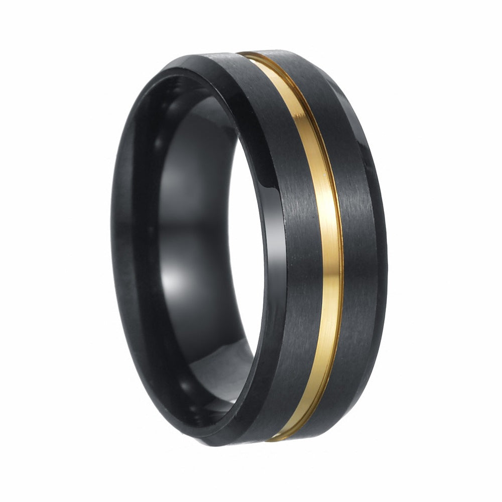 Men's Popular Ornament Standard Size Matching Titanium Rings