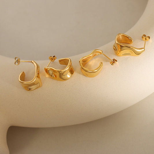 Fashion Irregular Dignified Sense Of Design Titanium Earrings