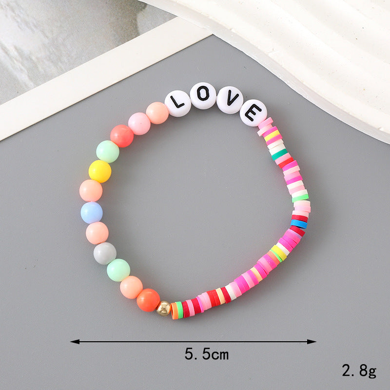 Clay Small Flower Handmade Love Beaded Ornaments Sweet Bracelets