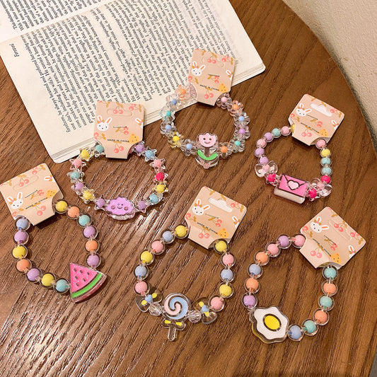 Children's Cartoon Princess Jelly Color Beaded Cute Bracelets