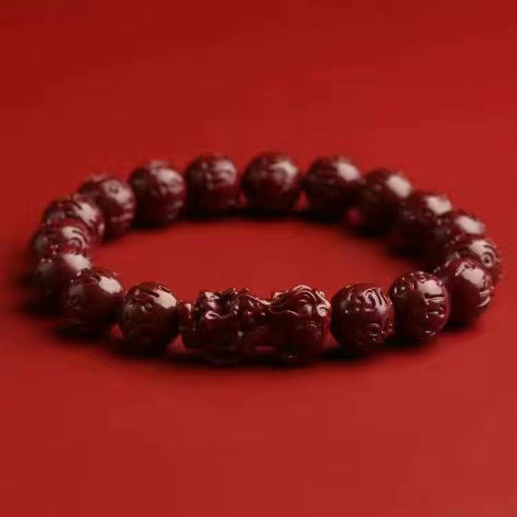 Men's Cinnabar Life Purple Gold Sand Buddha Bracelets