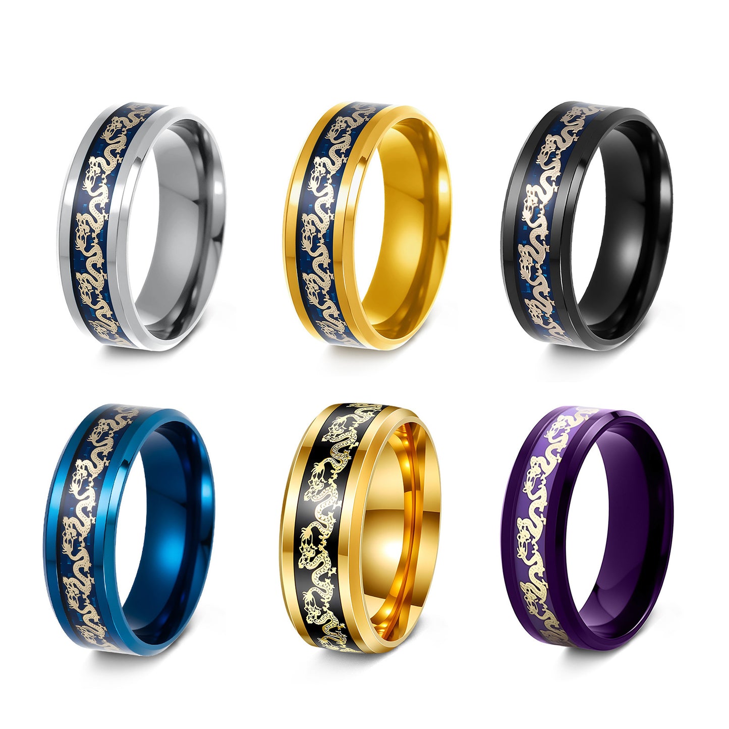 Retro High-grade Double Beveled Blue Bottom Ring