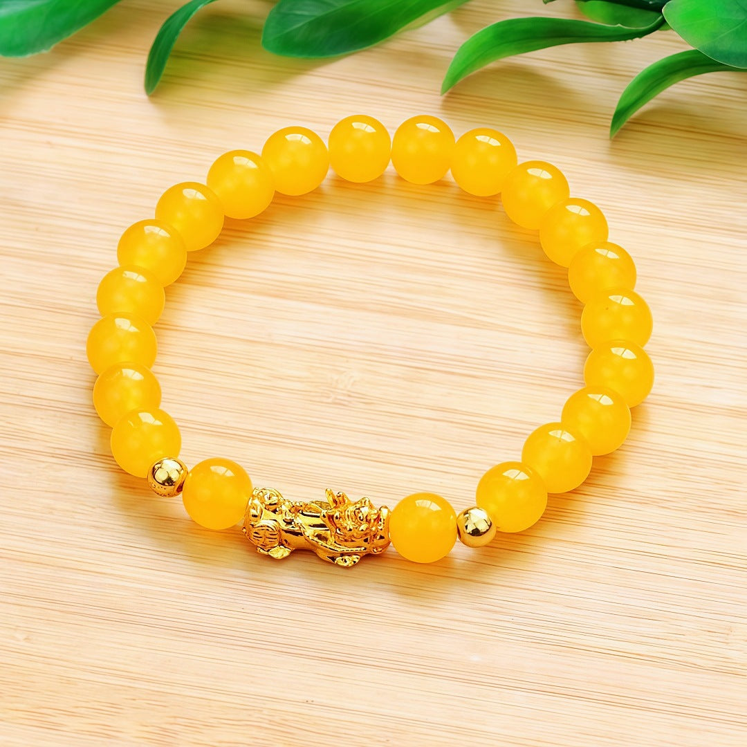 Running Rivers Lakes Live Imitation Obsidian Gilt Six Words Mantra Bracelet