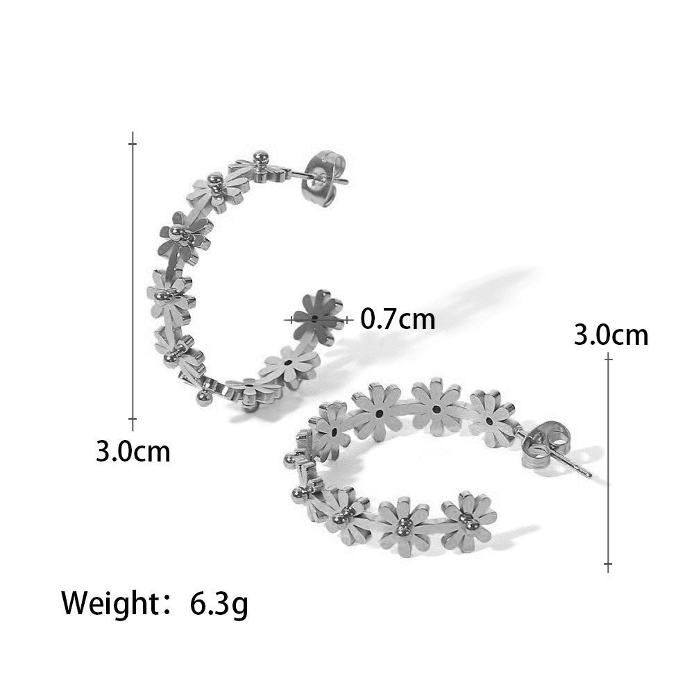 Flower Niche High-grade Butterfly Stainless Steel Earrings