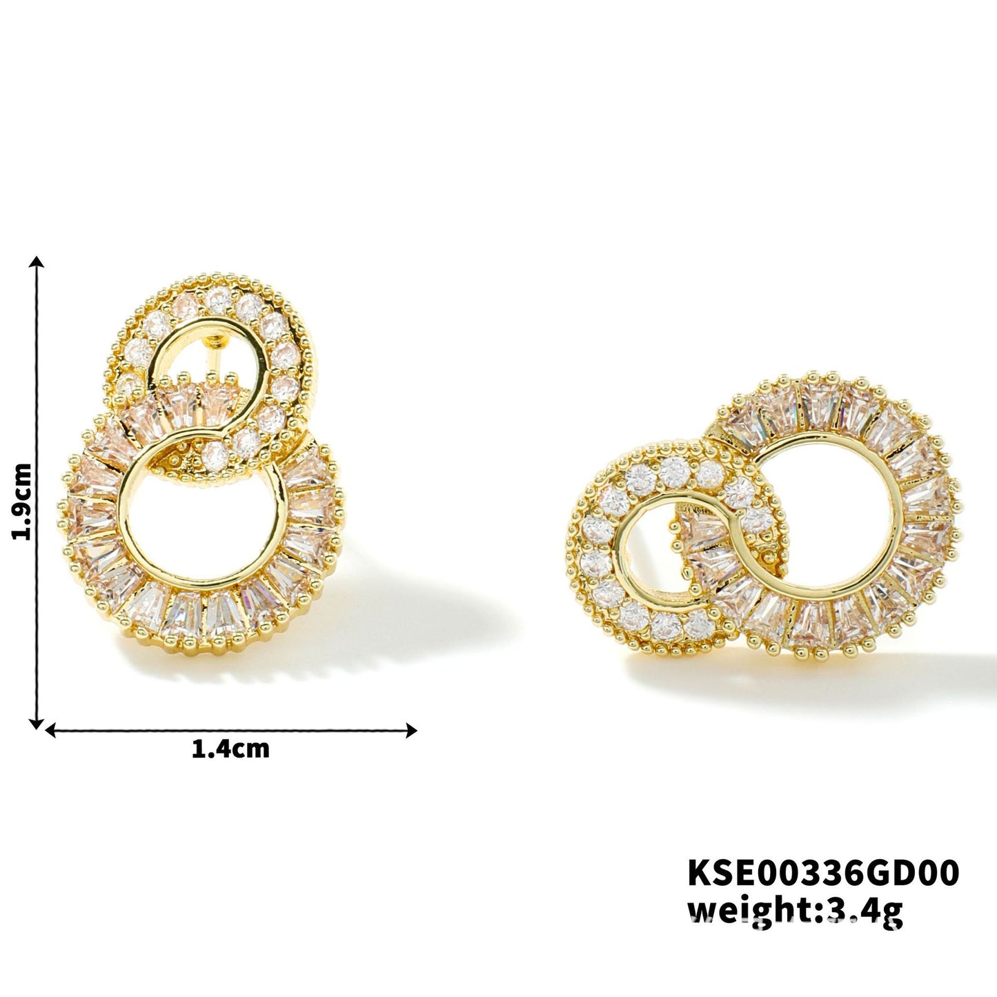 Circle Female Fashion Flash High-grade Zircon Earrings