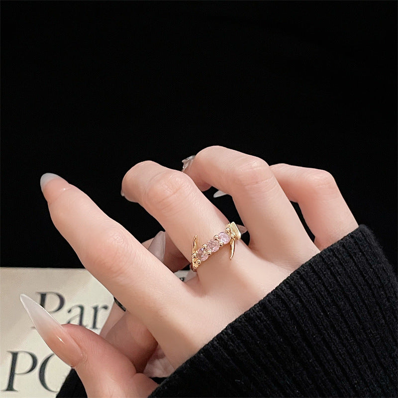 Women's Design Light Luxury High-grade Gang Drill Rings