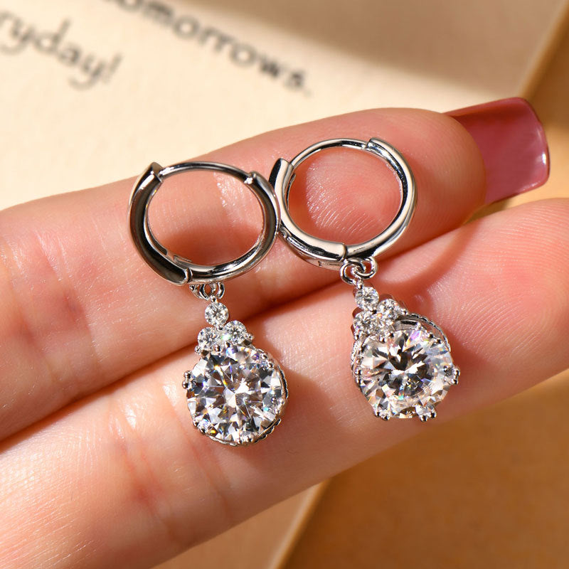 Women's Moissanite Eardrops Light Luxury High Sense Sier Earrings