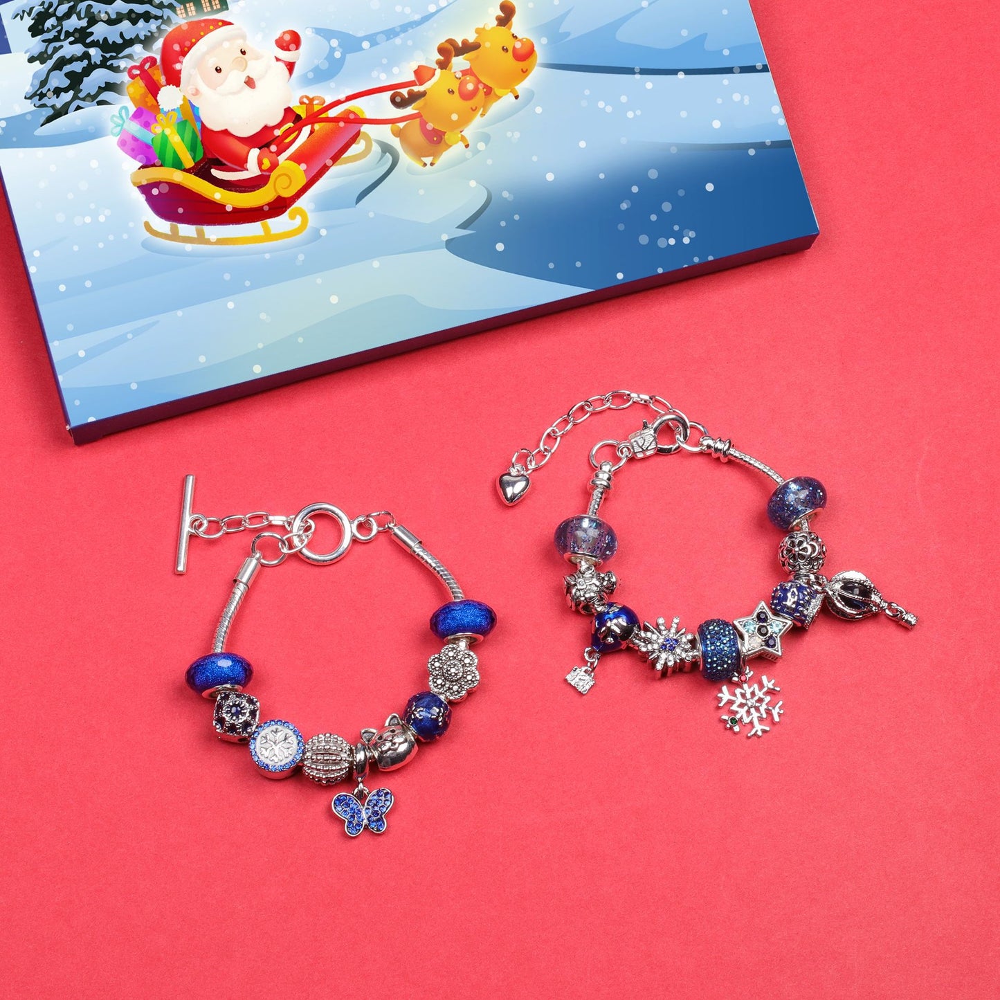 Children's Beads Blue Christmas Sled Blind Box Bracelets