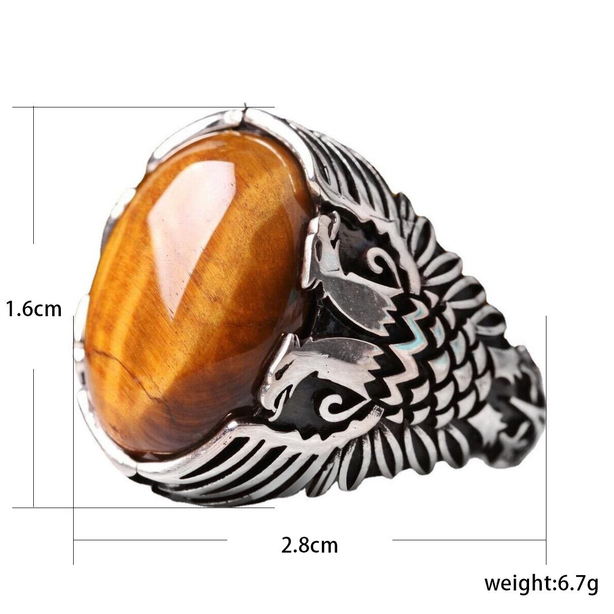 Men's Woven Striped Trendy Vintage Fish Pattern Rings