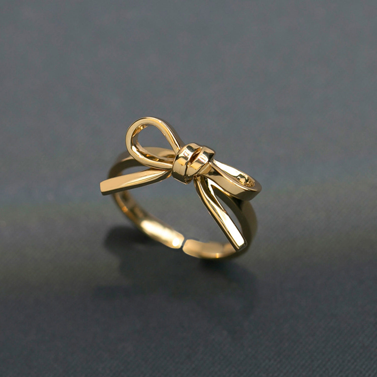 Alloy Geometry Bow Opening Adjustable Ornament Rings