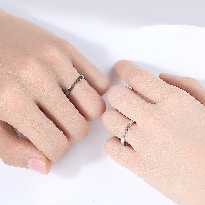 Women's & Men's One Pair Simple Twisted String Open Rings