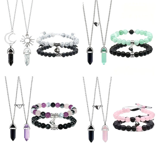 Suit Natural Stone Couple Love Magnet Suction Bracelets