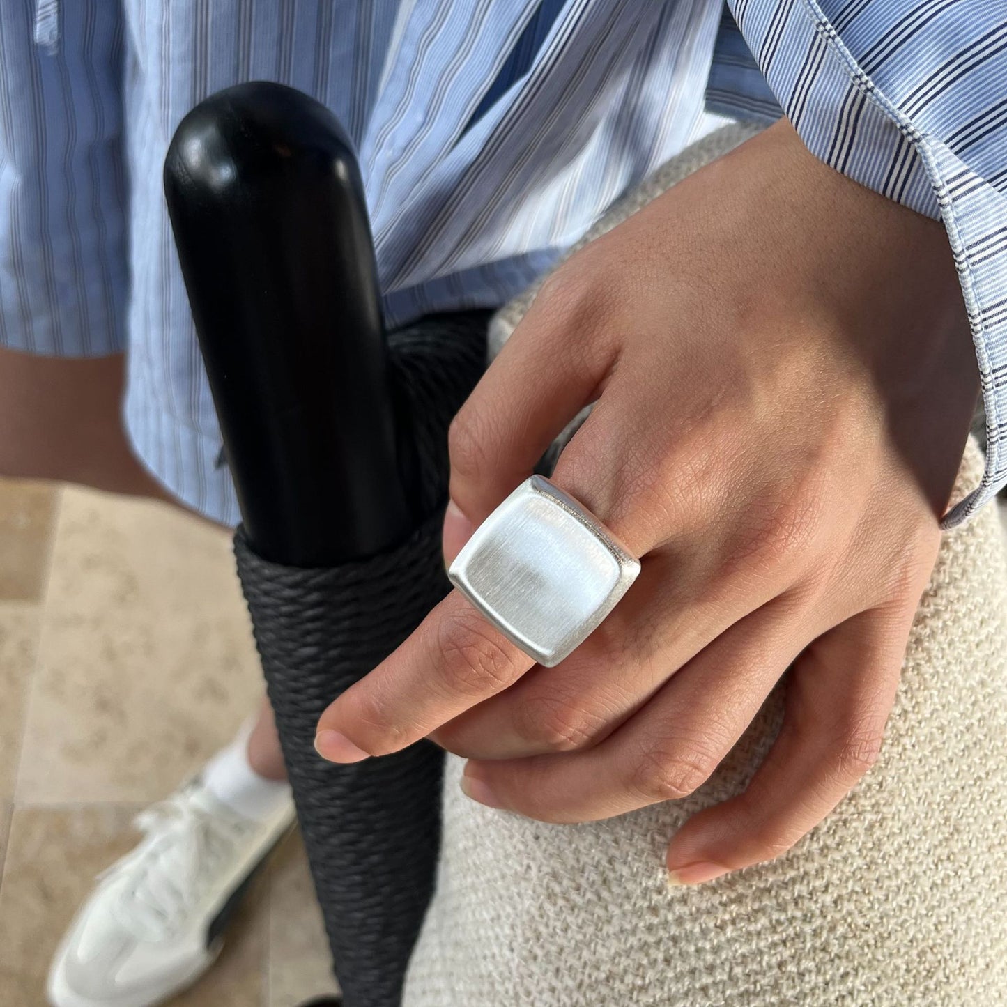 French Style Metal Advanced Sensitive Surface Design Rings