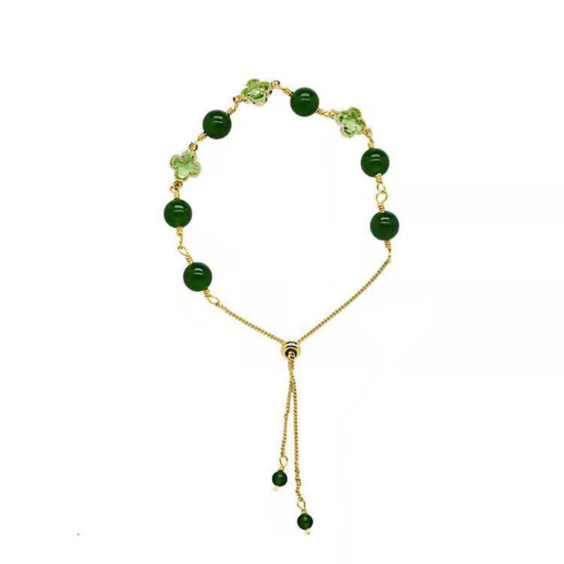 Chalcedony Four-leaf Clover Female Lucky Niche Bracelets