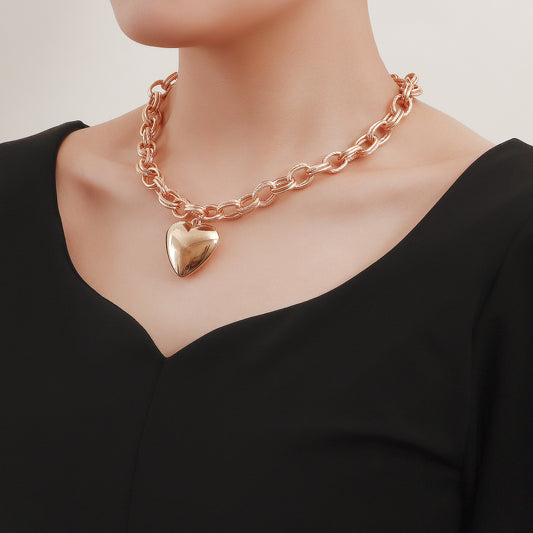 Ornament Simple Personality Big Love Hip Necklaces
